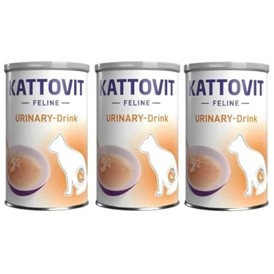 Image de Kattovit Urinary Drink au Poulet Pack de 3 x 135 ML Aliment complémentaire pour Chats sujets aux récidives calculs Struvite Peut contribuer à Augmenter la Prise Liquide