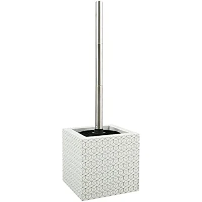 Image de MSV Brosse WC avec Support MDF &amp; Acier INOX Mozaik Blanc