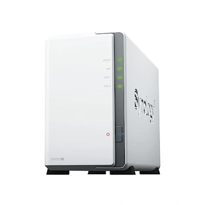 Image de Synology DS223j Station de disque NAS 2 baies (Realtek RTD1619B 4 Core 1,7 GHz, 1 Go RAM DDR4, x RJ 45 GbE), avec disques durs WD RED Plus 6 To (WD60EFPX 68C5ZN0)