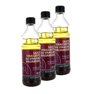 Image de Lot 3x Sauce vinaigrette au vinaigre balsamique Fabriquée en France MR Bouteille 350ml