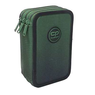 Image de CoolPack Trousse à crayons XXL 3 compartiments Triples Pour garçon 44 pièces niveaux, vert,