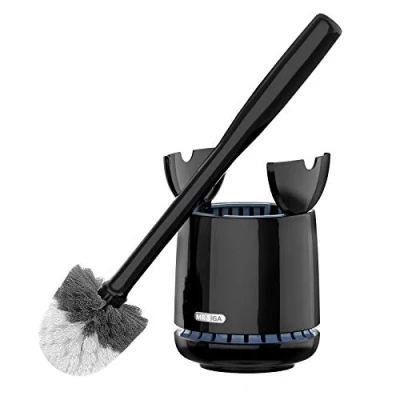 Image de MR.SIGA Brosse et Support pour Cuvette de Toilette Premium avec poignée Solide Poils durables Le Nettoyage la Salle Bain, Noir