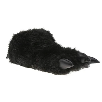 Image de SAMs Pantoufles peluche animal monstre avec griffes Unisexe 36 47 TH MK Noir noir, 40 41