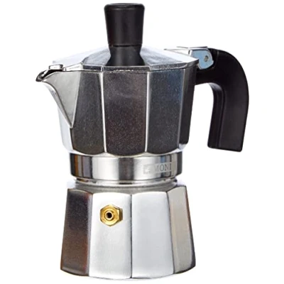 Image de Monix Vitro Expres Cafetière de 1 Tasse, Fabriquée en Aluminium, Compatible Toutes Sources Chaleur Sauf Induction, Marron