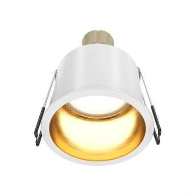 Image de MAYTONI DECORATIVE LIGHTING Spot encastrable Reif blanc et doré, en aluminium 1 X GU10 (50W) IP 20