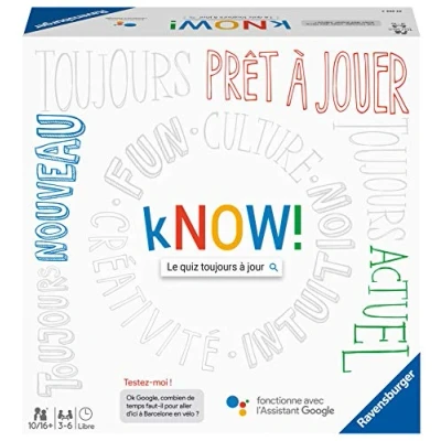 Image de Ravensburger kNOW ! Jeu de société quiz à jouer entre amis ou en famille jouable avec l&#039;Assistant Google Mixte 27253 Version française