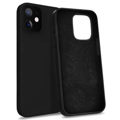Image de MyGadget Coque Compatible avec Apple iPhone 12 Mini Case Protection Rigide Anti Choc Doublure Microfibre Noir