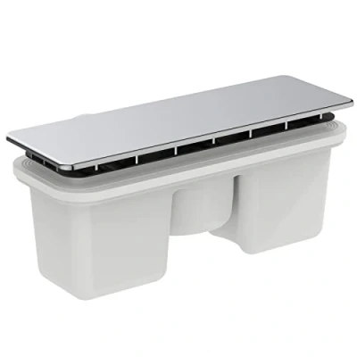 Image de Ideal Standard Ultra Flat New Ensemble Bonde et Cache Rectangulaire pour Receveur de Douche Sortie Orientable Finition Chrome T4493AA