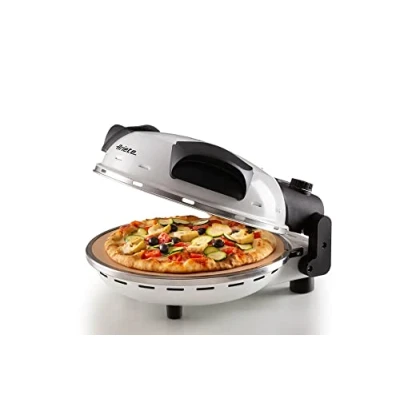 Image de Ariete Pizza Four 918, 4 Minute, 5 Niveaux de Cuisson, Plaque Réfractaire pour Le Réchauffage, Lames en Bois Incluses, Température Maximale 400C, 1200W, Blanc