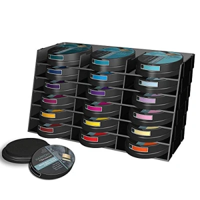 Image de Spectrum Noir Universal Ink Pad Storage Unit Tray Stackable and Customisable Holder &amp; Organiser, Black Pack of 6