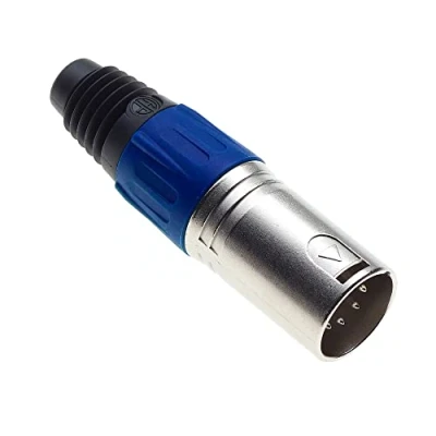 Image de Keple 5 poliger XLR Stecker, blau männlicher Audio Mikrofon DMX Stecker Klinkenstecker, nicked plated Adapter, Metallkonstruktion mit Kunststoffgehäuse