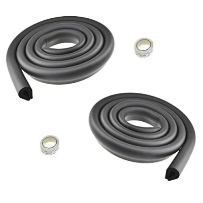 Image de TUKA 4 Mètre Anti Choc Protecteurs, U Forme Rouleau en Mousse Protections Bords de Table Verre, Sécurité épreuvage pour Bébé et Enfants, Suave rebords 2x2M, Noir, TKD7003 Black