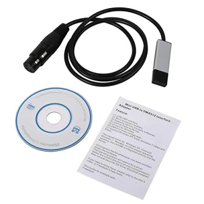 Image de Wincal Adaptateur, contrôleur d&#039;adaptateur d&#039;interface Mini USB vers DMX DMX512 Contrôleurs d&#039;éclairage de scène d&#039;ordinateur Gradateur