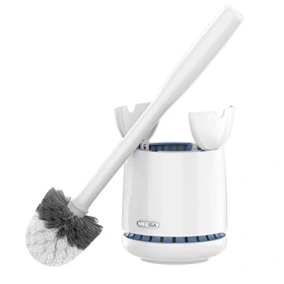 Image de MR.SIGA Brosse et Support pour Cuvette de Toilette Premium avec poignée Solide Poils durables Le Nettoyage la Salle Bain, Blanc
