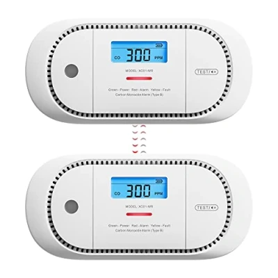 Image de X Sense Détecteur de Monoxyde Carbone Interconnecté sans Fil avec Pile Remplaçable, Affichage Digital Mémoire des Valeurs Crête, Conforme à la Norme en 50291, XC01 WR, Link+, Lot 2