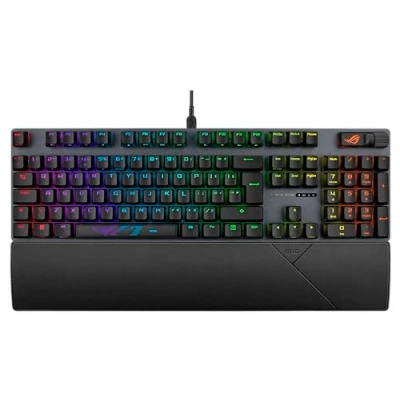 Image de ASUS ROG Strix Scope II Clavier mécanique, switches NX Snow, Touches de en ABS, Commandes Multifonctions, et Repose Poignets, AZERTY