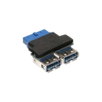 Image de InLine Adaptateur USB 3.0 Interne USB3.0 19 Broches vers 2X Connecteur Type A Externe 33444I 1 pièce