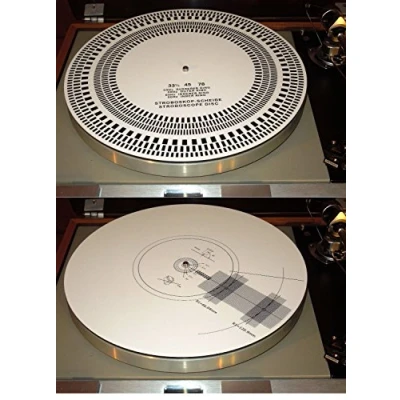 Image de Acrylic Turntable Mat Cartridge Alignment Protractor Strobe Disc Stroboscope