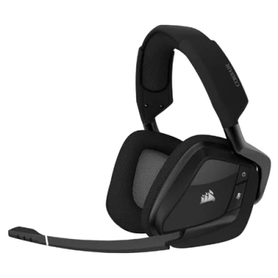 Image de CORSAIR VOID RGB ELITE Casque de Jeu Sans Fil Son Surround 7.1 Microphone Omnidirectionnel Oreillettes en Maille Microfibre Portée Jusqu&#039;à 40 Pieds Compatible iCUE PC, Mac, PS5 Carbon