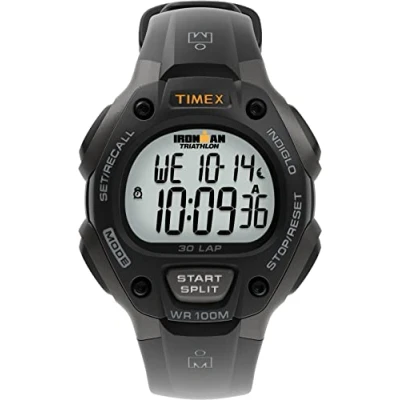 Image de Timex T5E901SU IRONMAN Running 30 LAP Montre Sport Homme Quartz digitale Bracelet en résine noir