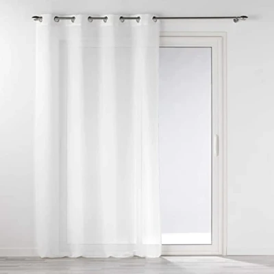 Image de douceur d&#039;intérieur, Voilage à Oeillets (140 x 240 cm) Selena Blanc, Polycoton