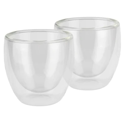 Image de APS TWINZ 10370 Lot de 2 verres à double paroi Idéal pour expresso Ø 6 cm Hauteur 6,5 80 ml