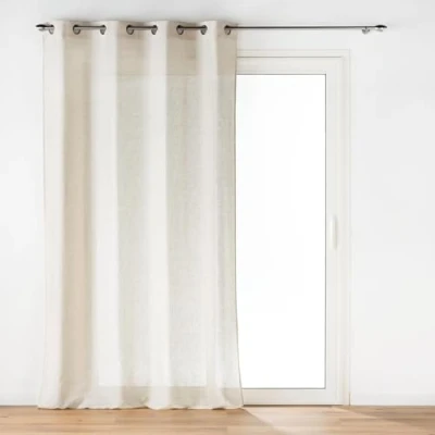 Image de douceur d&#039;intérieur, Rideau à Oeillets (140 x 240 cm) Pauline, Polyester &amp; Lin, Naturel