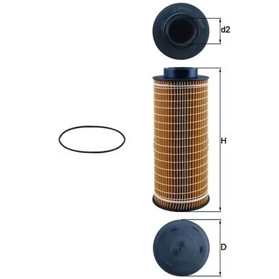 Image de MAHLE ORIGINAL OX 376D Filtre à huile Cartouche filtrante SCANIA: L,P,G,R,S series, P,G,R,T 4 series