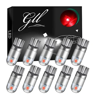 Image de Grandview 10pcs Rouge T10 501 W5W 194 168 2825 Ampoule LED 2 3030 SMD Pour éclairage IntéRieur De La Voiture Tableau Bord Vue LatéRale Plaque D&#039;Immatriculation (DC 12V)