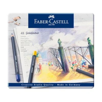 Image de Faber Castell 114748 crayons de couleur avec mine craie grasse permanente Goldfaber, set 48