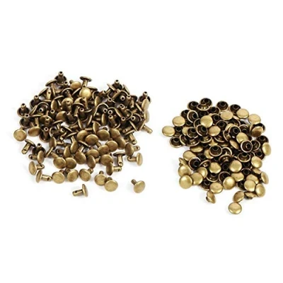 Image de 3 Couleurs 100pcs Rivets à Double Bouchon Rivet en Métal Goujons pour DIY Artisanat 8 * 8mm(Bleu antique)