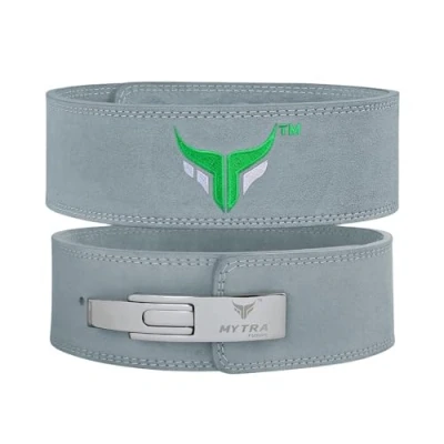 Image de Ceinture de musculation Mytra Fusion GRIS Cuir Véritable Taille XL Powerlifting