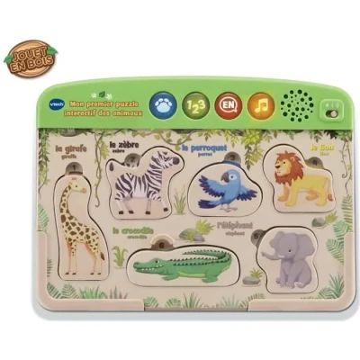 Image de Mon Premier Puzzle Interactif Des Animaux (Jouet Avec Partie Bois Certifié Fsc®)