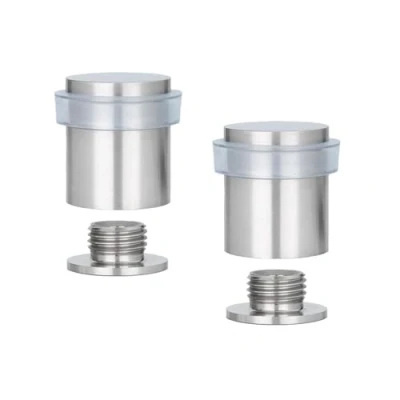 Image de EVI Herrajes Lot De 2 Butées Porte 25 x 27 mm Base filetée Caoutchouc Transparent Acier Inoxydabl Outils, Vis + Cheville Fixation Compris Mod. I 181 TCB