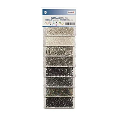 Image de GLOREX Mix perles rocailles, Tons Gris, Taille Unique 6 1630 165