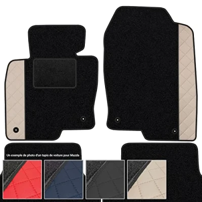 Image de Tapis de Voiture en Moquette 4 pièces Sol antidérapant pour Automobile Un Design Accrocheur Adapte pour: Mazda CX 30 Depuis 2019 Beige
