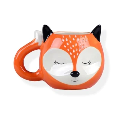 Image de Winkee Tasse de renard endormi La jolie à café et thé en grand XXL d&#039;environ 450 ml mignon Cadeau pour anniversaire, rentrée des classes, Noël