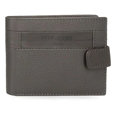 Image de Pepe Jeans Checkbox Portefeuille Horizontal avec Fermeture à clic, Taille Unique, Gris, Talla única, clic