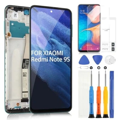Image de ARSSLY Écran LCD pour Xiaomi Redmi Note 9S M2003J6B2G/Redmi 9 PRO 4G M2003J6A1G Digitizer Tactile Remplacement Assemblée avec Outils(Vert Cadre)
