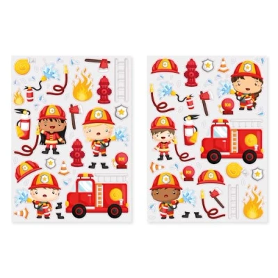Image de MÉGACRÉA Gommettes Pompiers 2 Planches différentes 80 pièce
