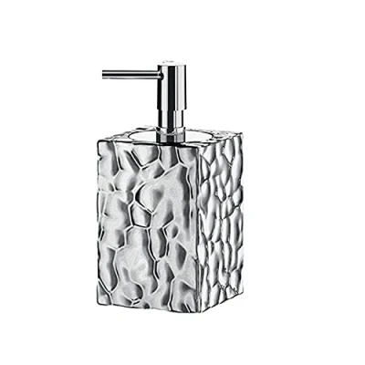 Image de Gedy G New Martina, Distributeur Silver, de savon salle bain, fabriqué en acier inoxydable et Cromall, dimensions 16 x 7,5 cm poids 0,388 kg, design R&amp;D, 2 ans garantie,