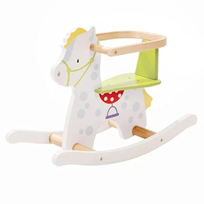 Image de roba Cheval à Bascule en Bois Kleine Racker + Anneau de Protection Amovible Aide Maîtriser l&#039;Équilibre Supporte 25 kg dès 1 an Multicolore