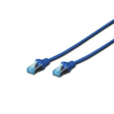 Image de Digitus DK 1532 005/B RJ45 câble réseau, patch CAT 5e SF/UTP 0.50 m bleu torsadé par paire 1 pc(s)