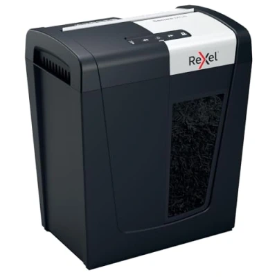 Image de Rexel 2020130 Secure MC6 Whisper Shred Destructeur de Documents Coupe Micro Sécurité P5, Capacité 7 6 Feuilles (70 80 g/m²), Corbeille 18 litres Amovible