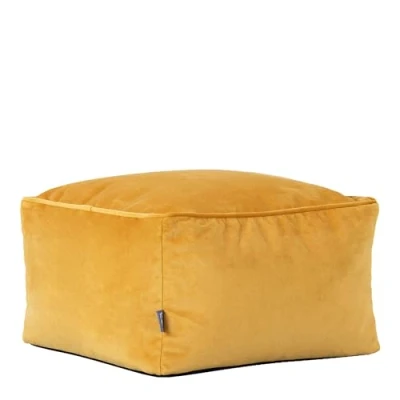 Image de Icon Pouf Carré, Amara, Jaune, Velours, Repose Pieds, Tabouret Pouf, Salon, Chambre