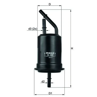 Image de MAHLE ORIGINAL KL 488 Filtre à Carburant de conduite 8 8,0 KIA: Rio 2, I Break