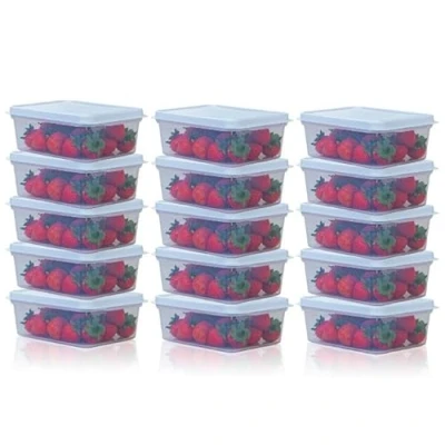 Image de Checkmart Lot de 5 récipients hermétiques à clipser avec couvercles 1 000 ml (1 litre) Conteneurs conservation des aliments Antifuite, passent au microondes,