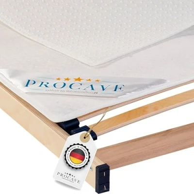 Image de PROCAVE protège sommier pour Le à Lattes en différentes Tailles Made in Germany Matelas et 80x200 cm Respirant antidérapant Lavable