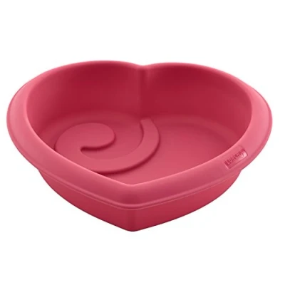 Image de Lurch FlexiForm Moule à gâteau en Silicone Cœur pour créations particulière Back, Dimensions intérieures 19 x 18 cm, Cotton Candy, 6 cm
