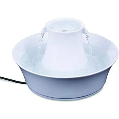 Image de PetSafe Fontaine en céramique Drinkwell Avalon, Eau Potable filtrée pour Chiens et Chats, capacité d&#039;eau de 2 litres, Blanc